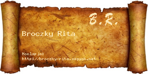 Broczky Rita névjegykártya